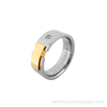 Stainless Steel Ring with IPG gold plating